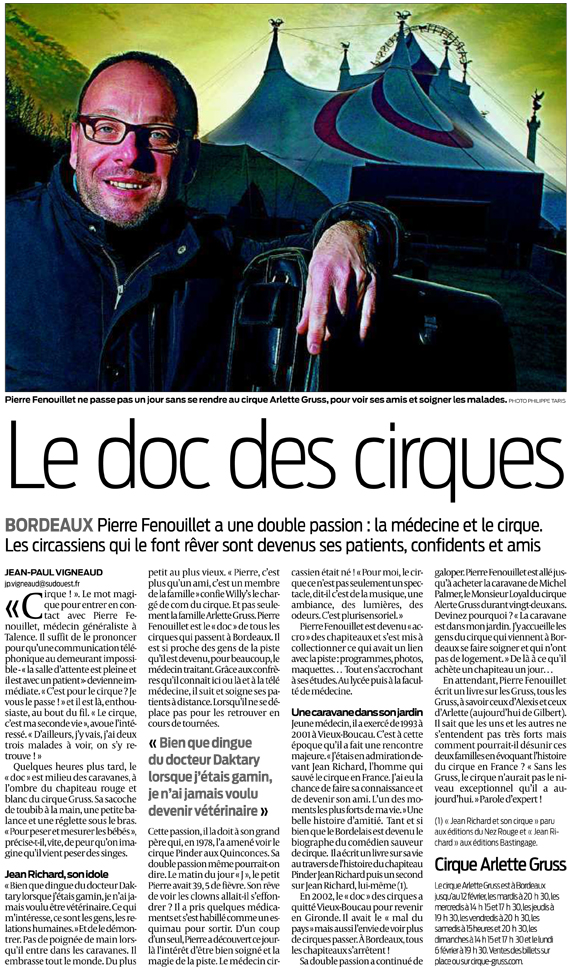 28/01 - Article dans SudOuest 